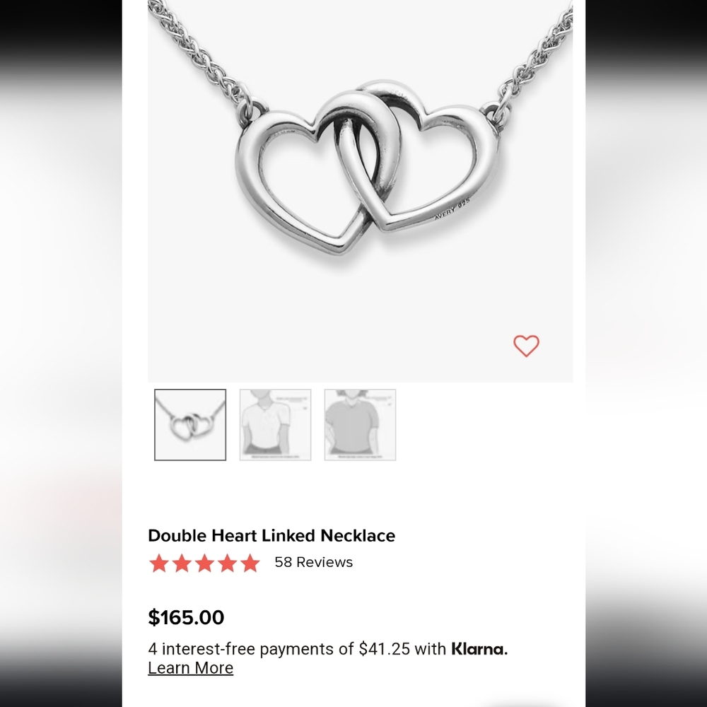 JAMES AVERY Silver Double Heart Necklace